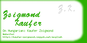 zsigmond kaufer business card